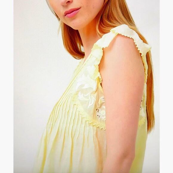 Zadig & Voltaire Tiara Tomboy Floral Embroidered Top - Butter - size S - Picture 7 of 9